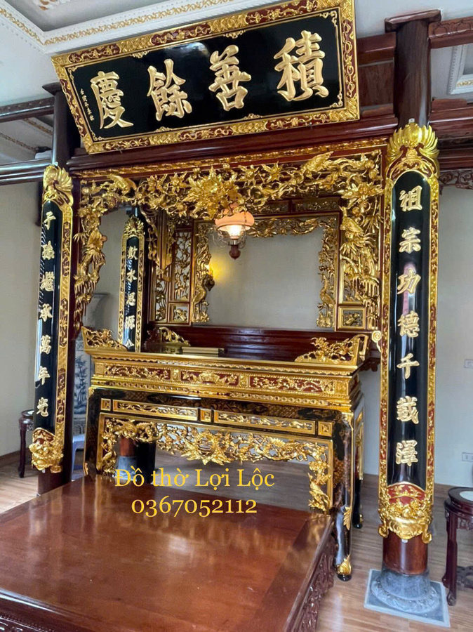 Mẫu gian thờ theo lối cổ 3 gian 036